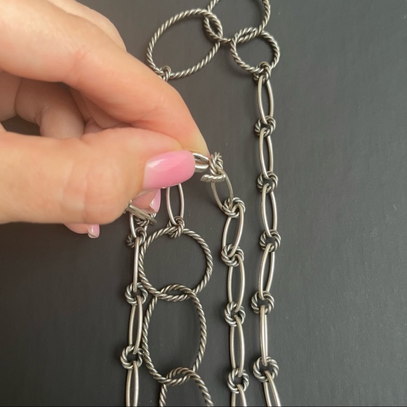 David Yurman Necklace in Sterling Silver, 18 Karat Yellow Gold and Onyx - Picture 4 of 6